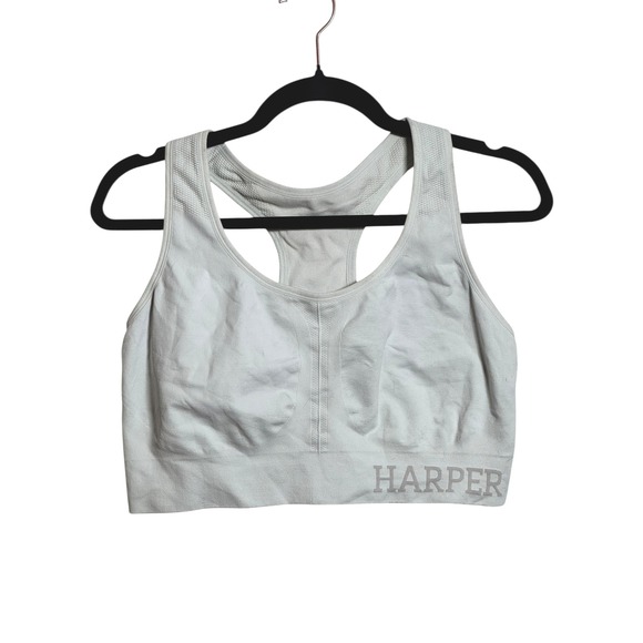 Harper Wilde Move Racerback Sports Bra Light Blue Sz 3X Seamless Activewear EUC - Picture 3 of 6